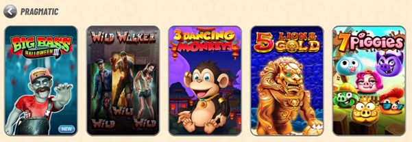 Selection of Pragmatic Play games available at Vegasino Casino